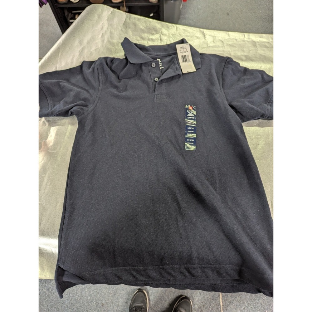 H Chaps Boys L 14-16 Regular approved schoolwear short sleeve polo shirt top NWT